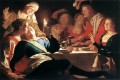El hijo pródigo 1622 Gerard van Honthorst durante la noche a la luz de las velas